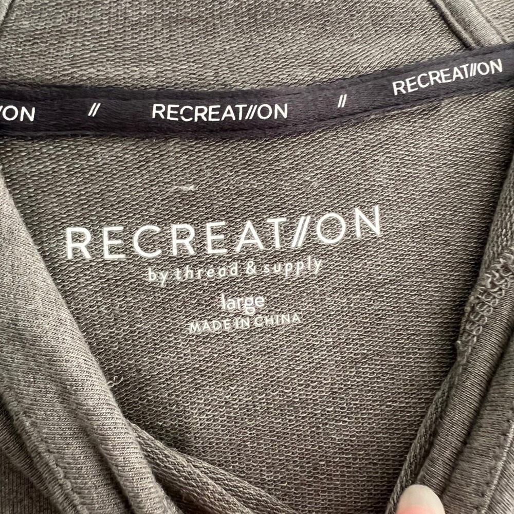 RECREAT//ON Thread Supply Tencel Modal Athletic Hoodie Tunic Women's Large Gray - Picture 4 of 6